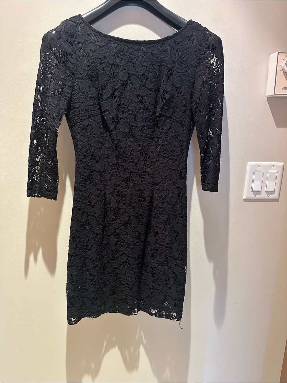 Zara Black Lace Long Sleeve Sheath Dress
